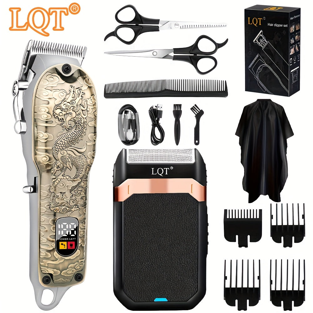 Профессиональный набор для стрижки и тримминга волос LQT - перезаряжаемый через USB с литиевой батареей 2000мАч, мощностью 2.0Вт, доступен в 4 цветах. Идеально подходит для ухода за мужскими лицевыми волосами и бородой.
