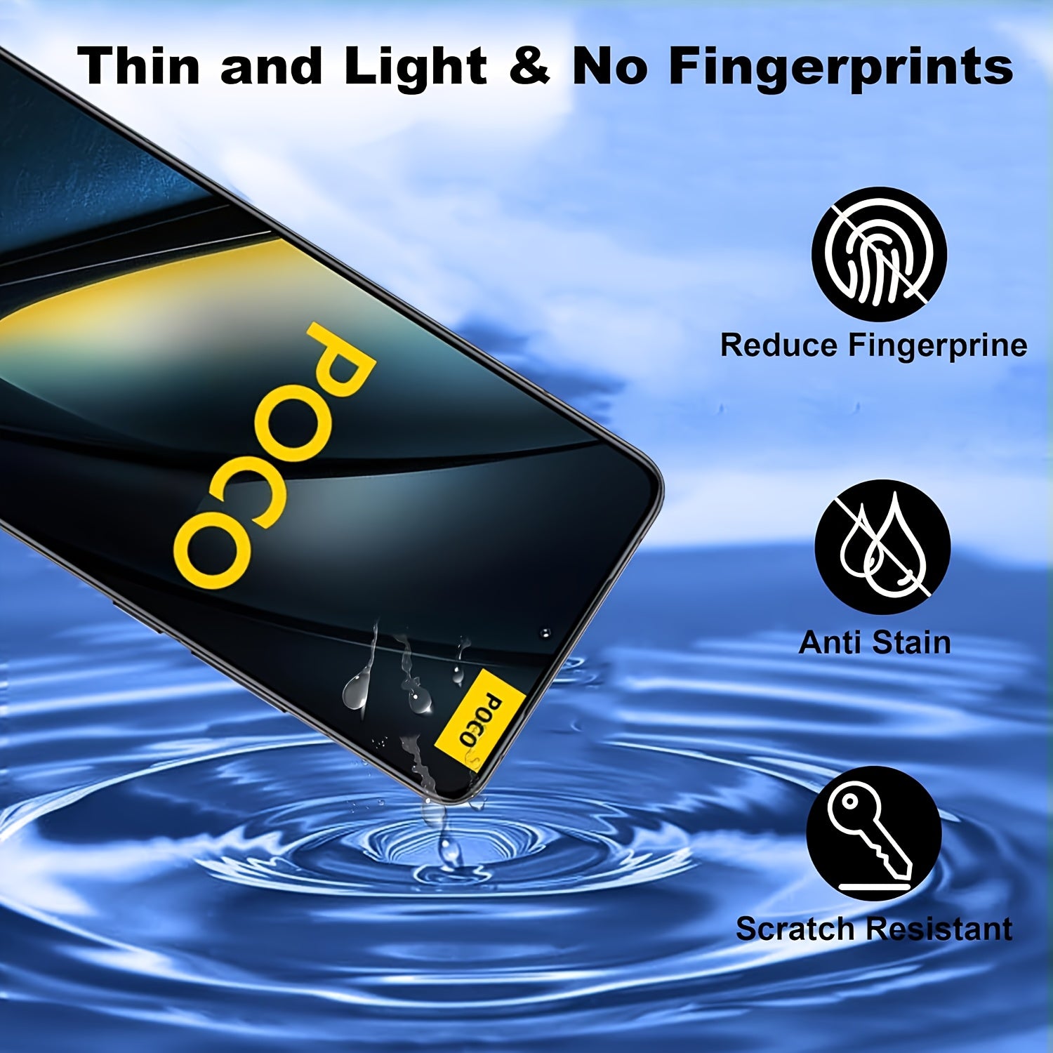 3-Pack Tempered Glass Screen Protector for Poco Models HD Clarity Scratch Resistant