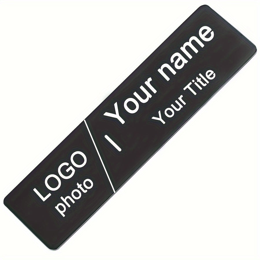 Customizable Rectangular Brooch with Personalized Logos and Photos in Stainless Steel