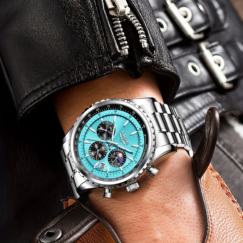 Women's Luxury Quartz Watch with Luminous Dial Chronograph and Sporty Design