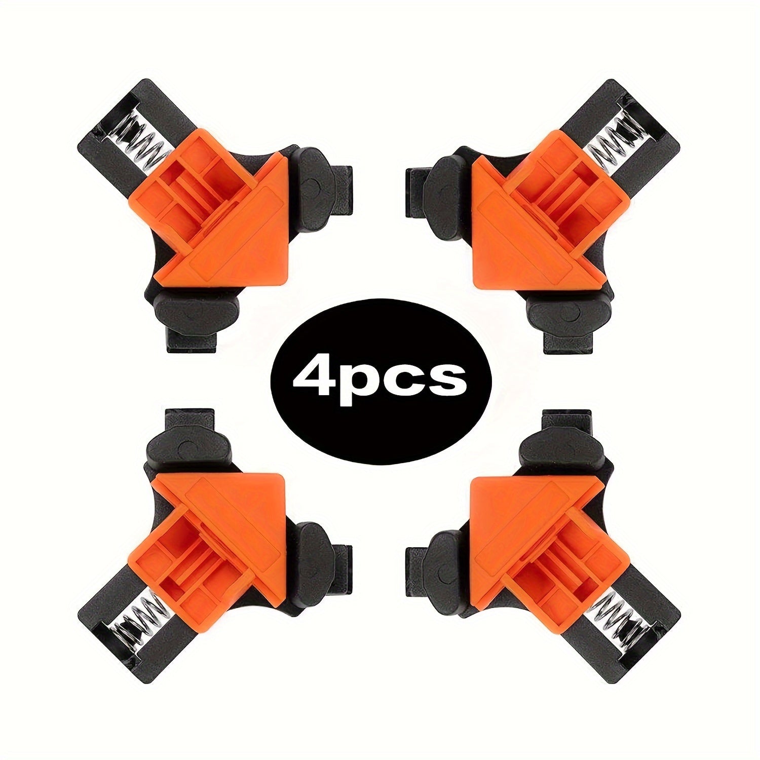 4 Pcs 90° Right Angle Woodworking Clamps Plastic Black Red Secure Project Tools