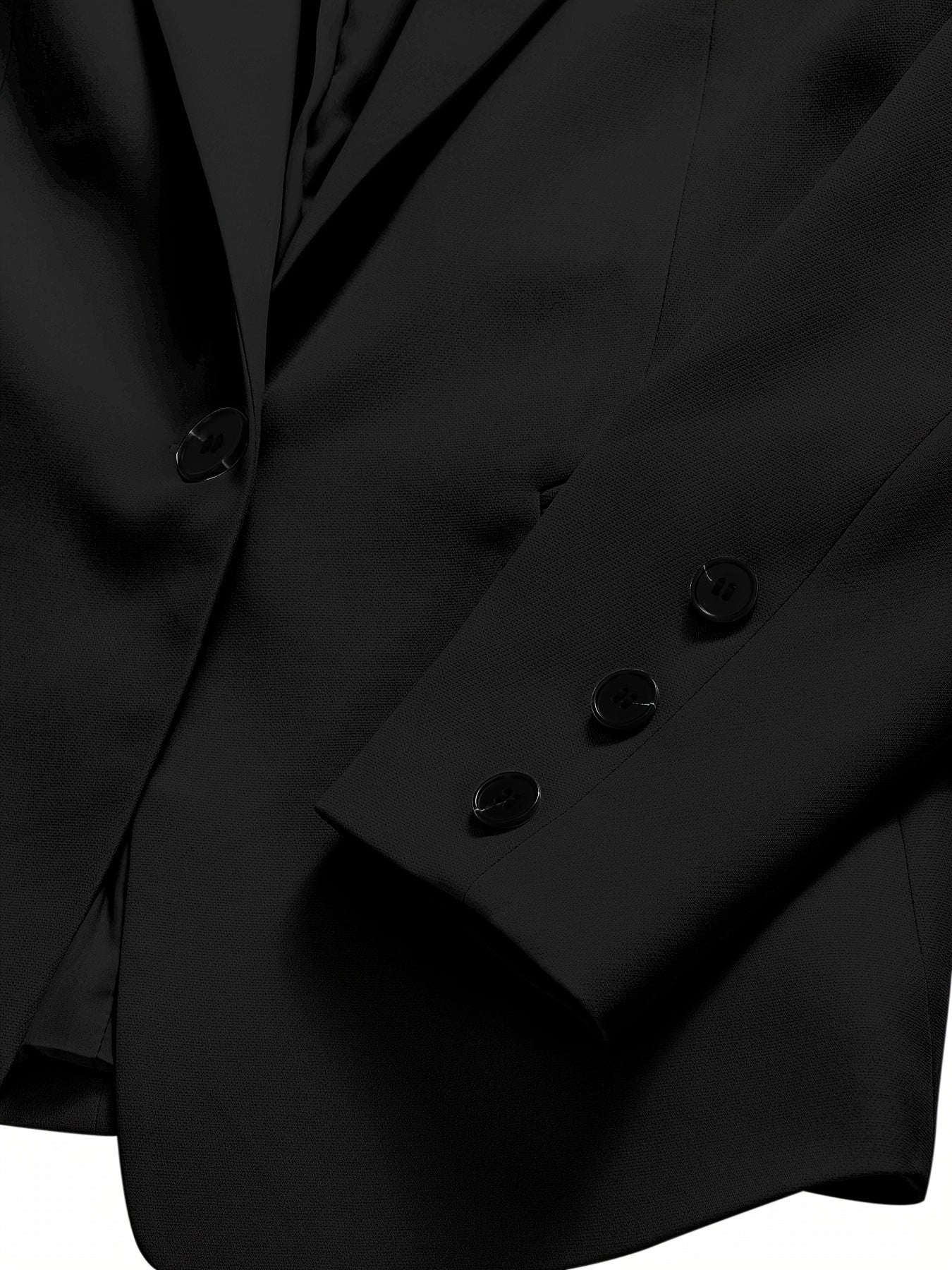 Women's Black 2-Piece Suit Set Long Sleeve Blazer and Pants Woven Polyester