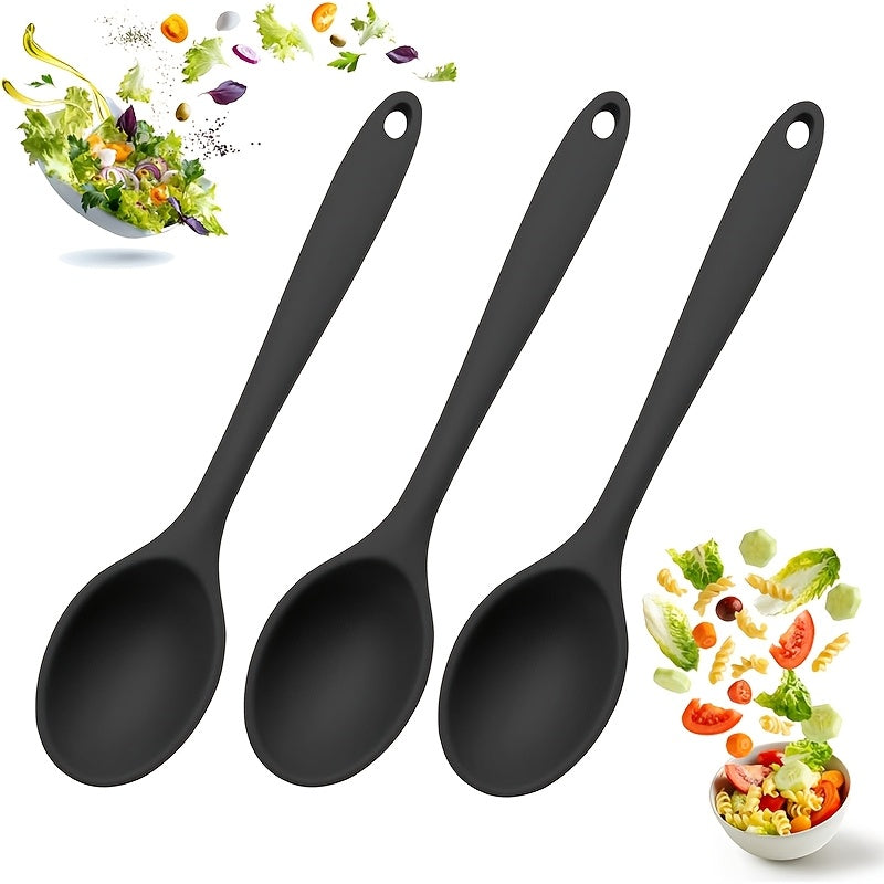 Silicone Cooking Spoon Set 2 or 4 Pieces for Stirring and Mixing