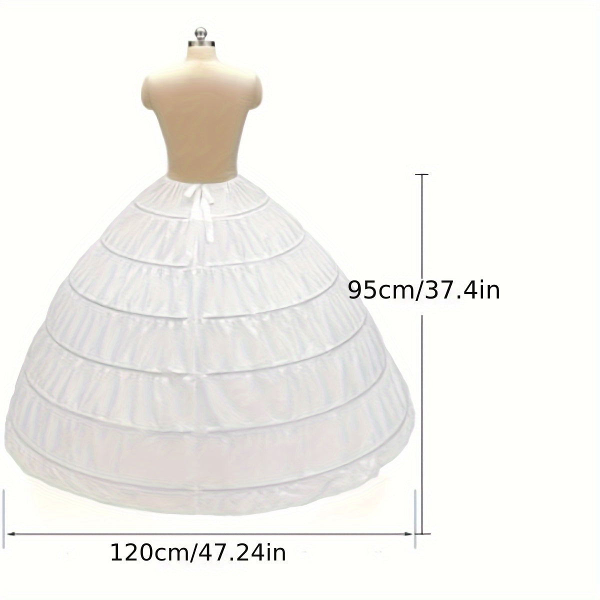 Steel Ring Wedding Dress Petticoat with Bustle for Long Bridal Gowns