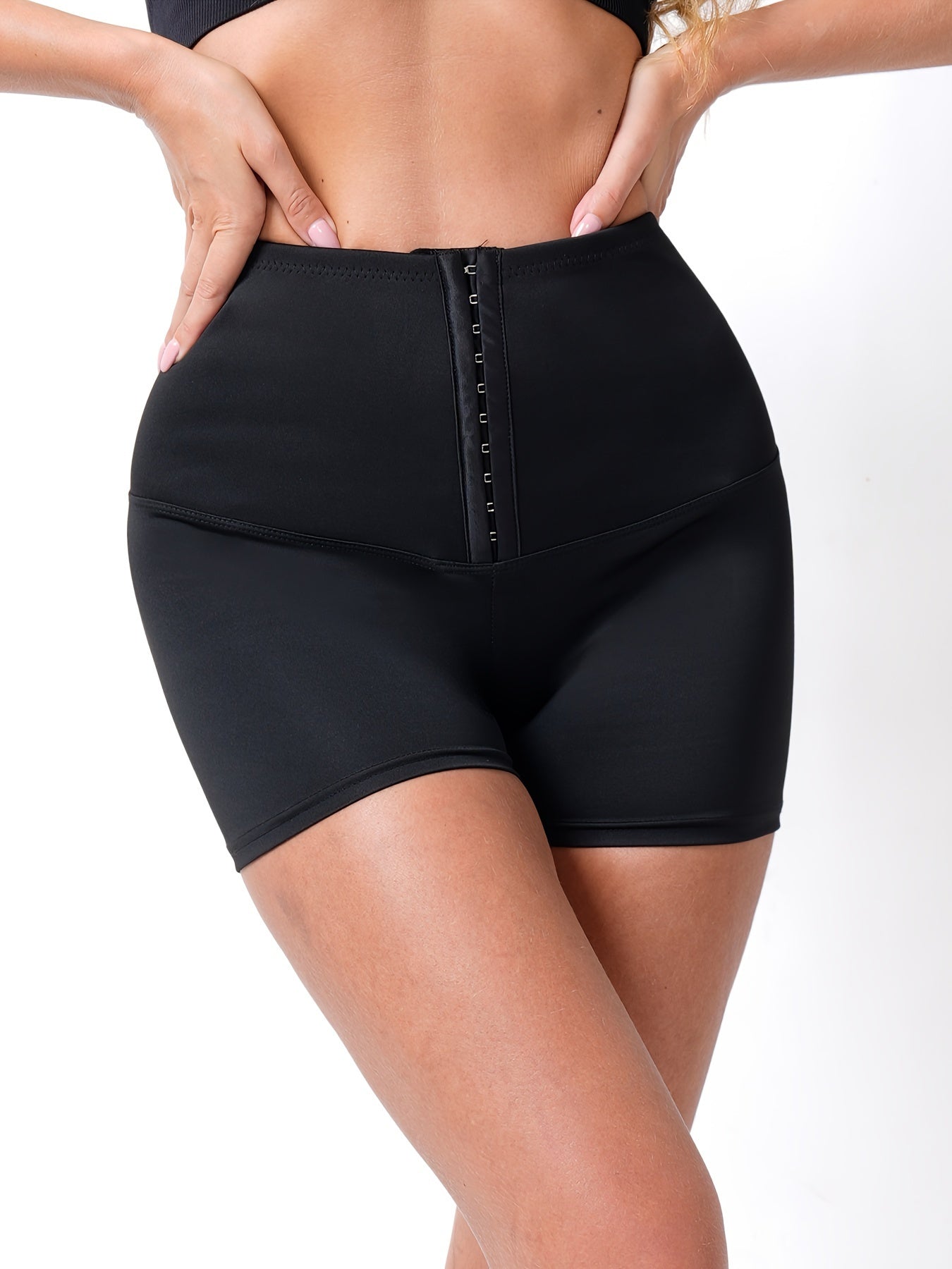 Women's Shapewear Shorts Solid Color Knit Fabric Polyester Elastane Medium Support