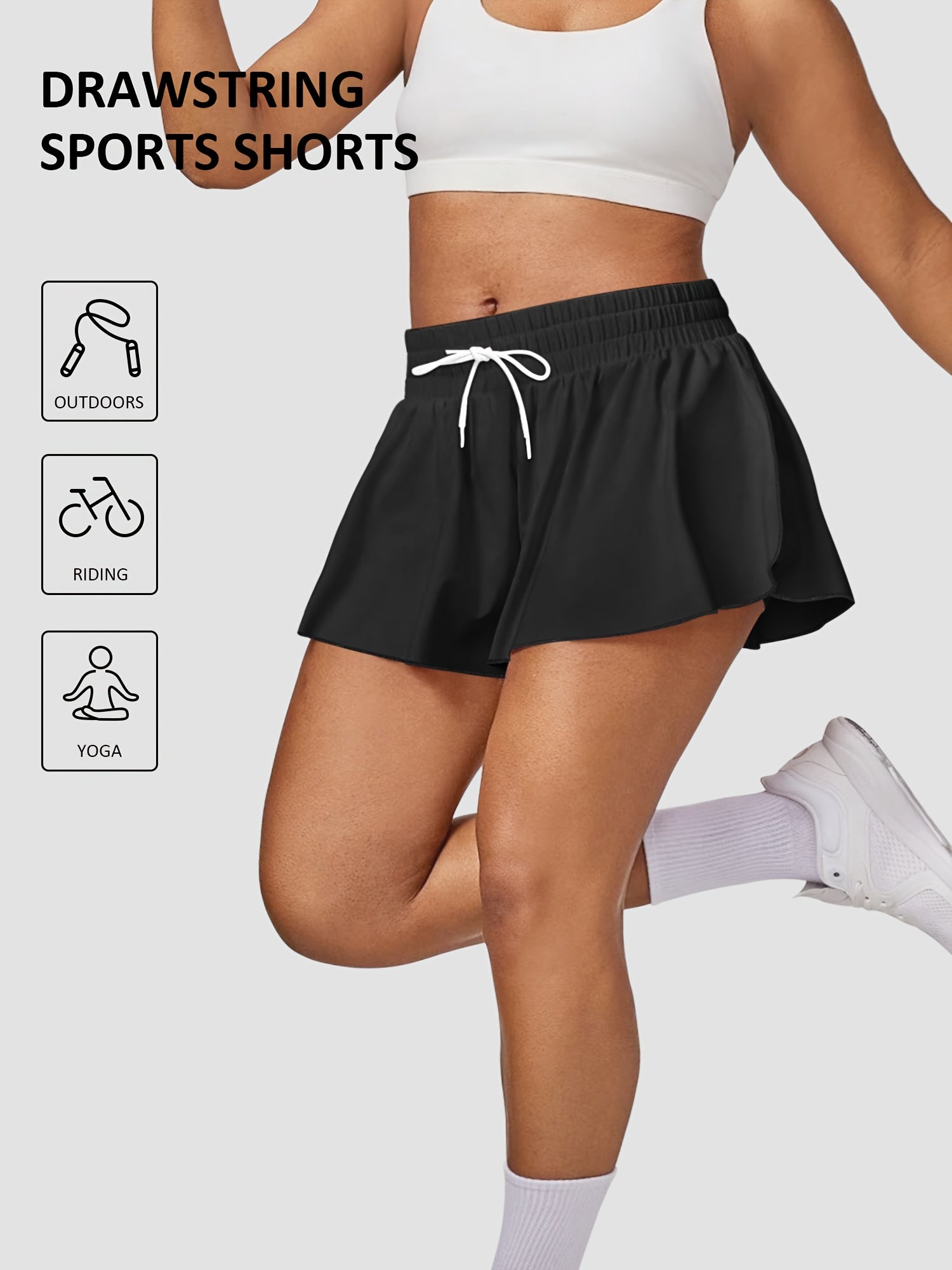 Женские шорты для спорта большого размера с высокой талией, быстро сохнущие для йоги и бега, с карманами