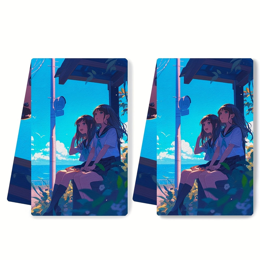 2 Pieces Ultra Soft Kitchen Towels 16x24 Inches Highly Absorbent Dish Hand Towels