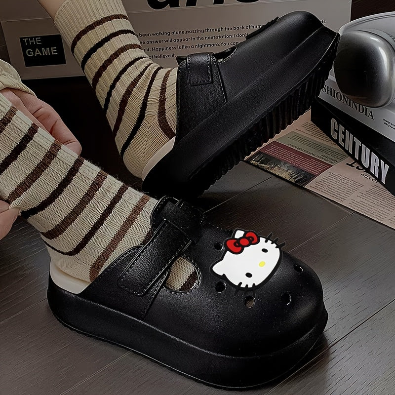 Women'S White EVA Platform Clogs with Red Bow Breathable Beach Shoes