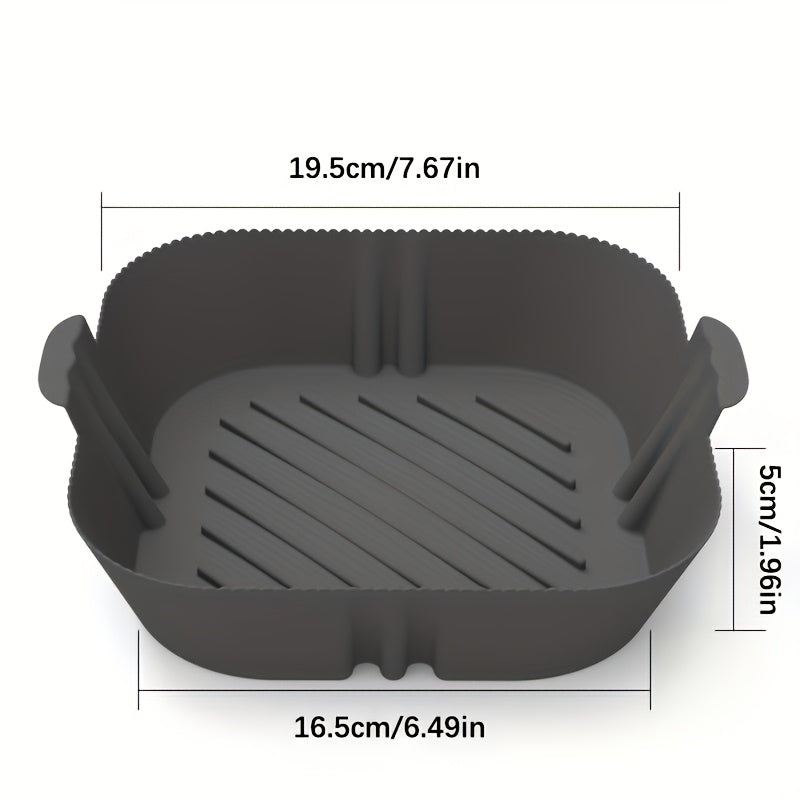 Two-Piece Reusable Silicone Air Fryer Liners Non-Stick Baking Mats for Healthy Cooking