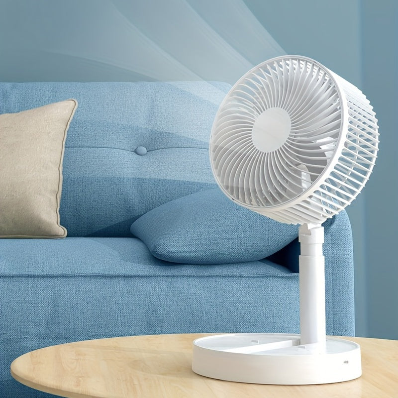 Portable Oscillating Table Fan Touch Control USB Rechargeable Compact Lightweight