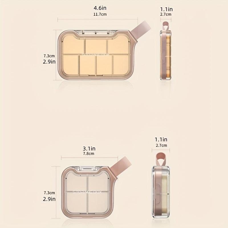 Sealed Polycarbonate 4/7 Compartment Pill Organizer Case Moisture-Proof