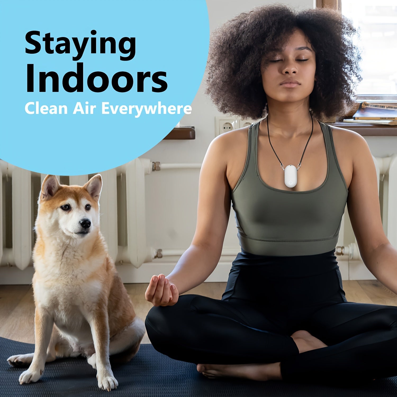 Wearable Air Purifier Necklace Rechargeable Ionic Negative Air Cleaner for Travel Home Car Pink White