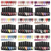 7-Piece Gel Nail Polish Set Black White Nude Semi-Permanent UV LED Soak Off