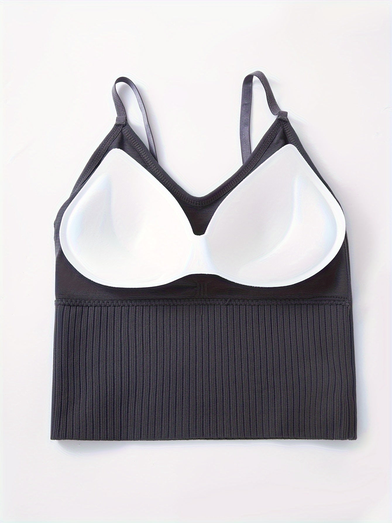 Women's Padded V-Neck Cami Top in Cotton with Adjustable Straps