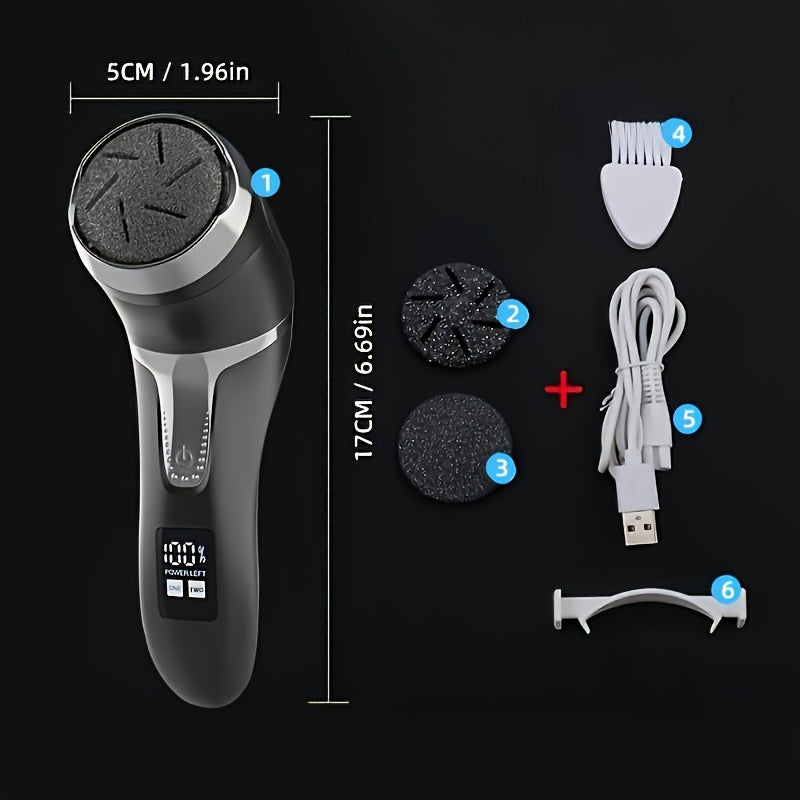 Qayta zaryadlanadigan elektr oyoq fayli: Yumshoq, silliq oyoqlar uchun portativ pedikur asbobi. Quruq, yoriq teri uchun ideal sovg'a.