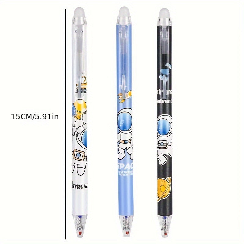 6 Pack 0.5mm Erasable Gel Rollerball Pens with Erasers for School Office