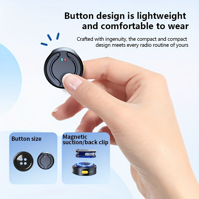 Wireless Clip-On Microphone with LED Display Noise Reduction USB-C for Video Recording Streaming