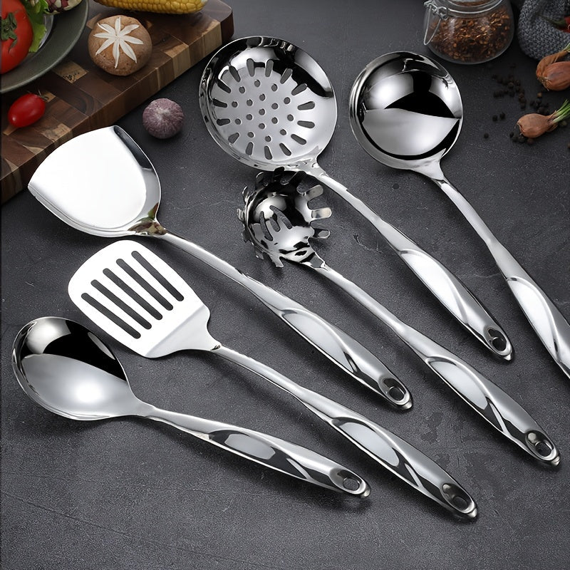 Stainless Steel Kitchen Utensil Set 6 Pieces Non-Stick Cookware Tools