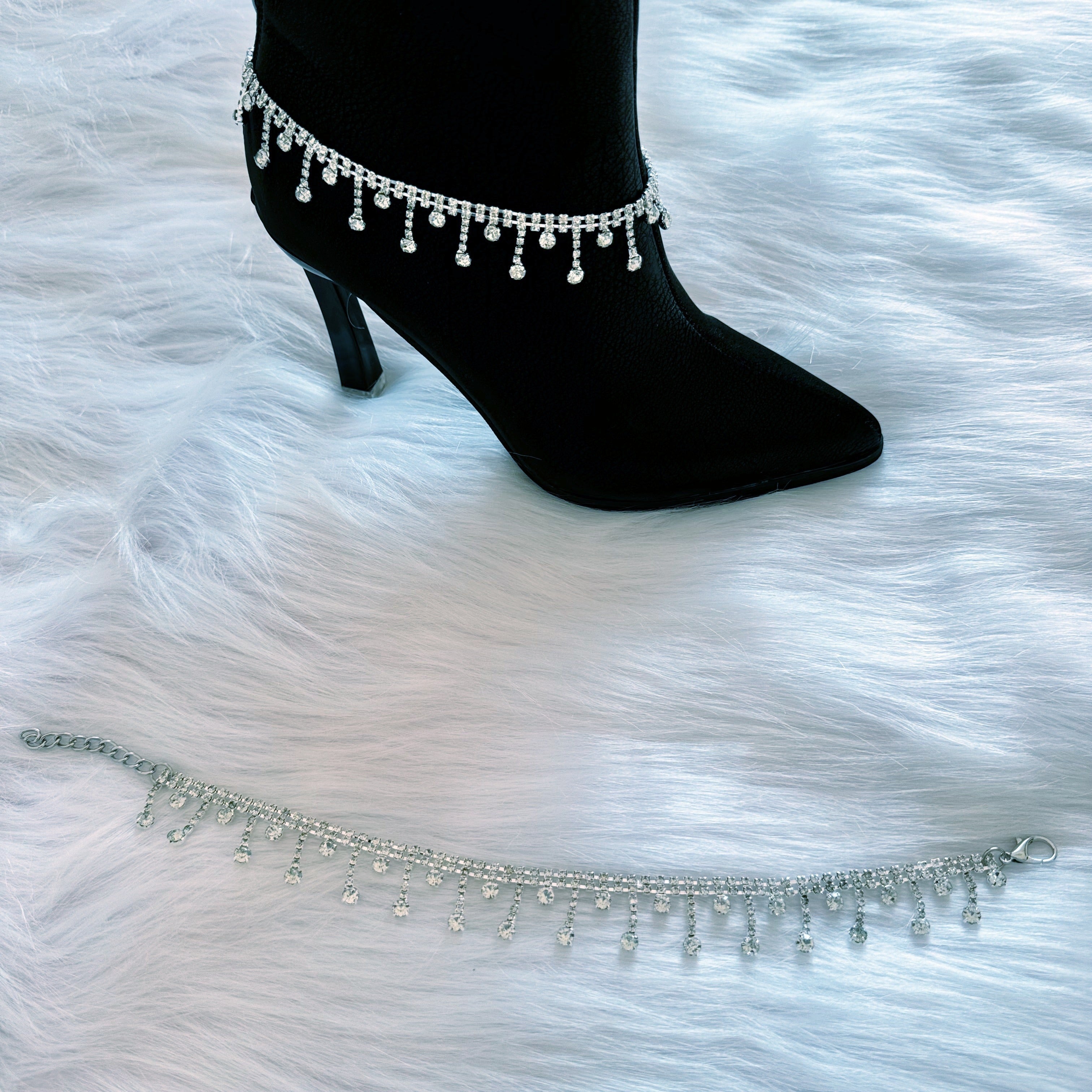 Women's Rhinestone Shoe Chain Shiny Boot Ornament 1/2 Pcs