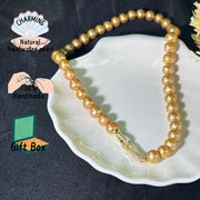 Golden South Sea Pearl Necklace for Women Large Granularity Elegant Jewelry