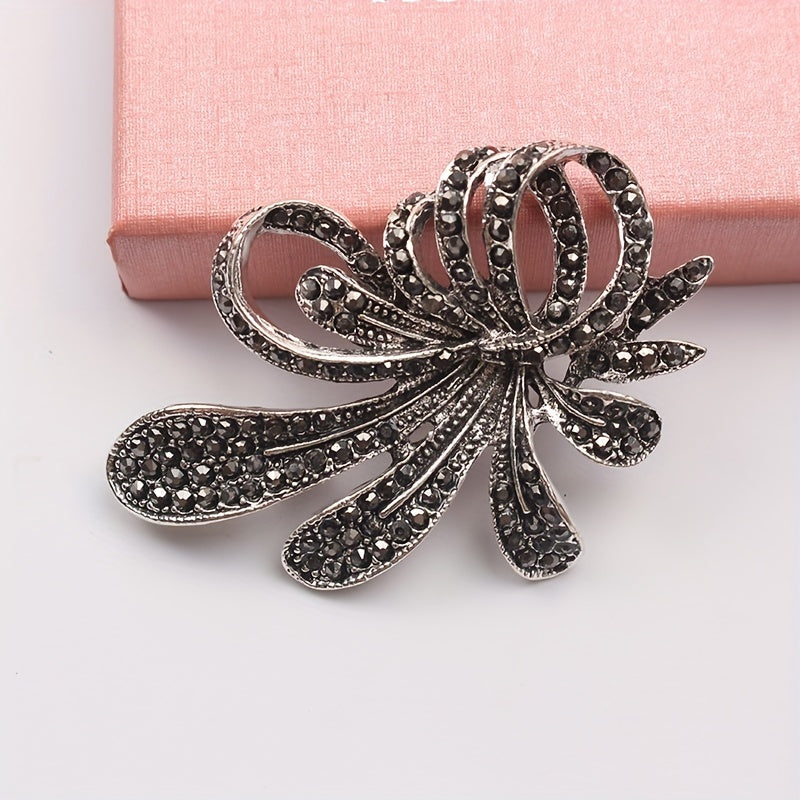 Women's Rhinestone Bow Brooch Firework-Inspired Pin Stylish Accessory