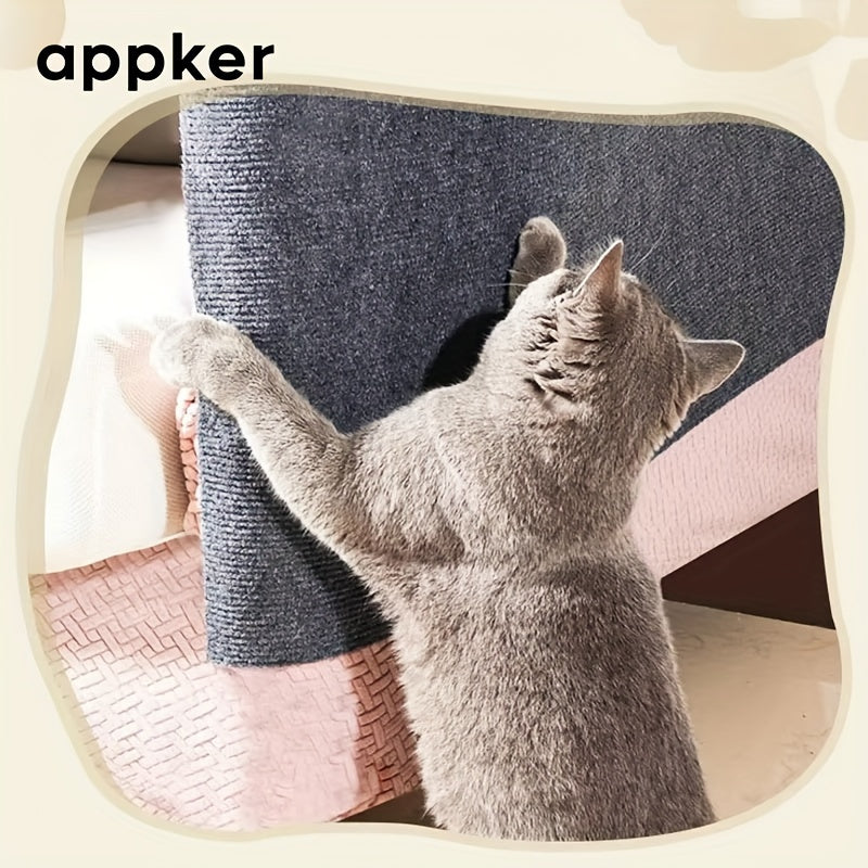Self-Adhesive Cat Scratching Mat with Dual-Texture Polyester Sofa Protector