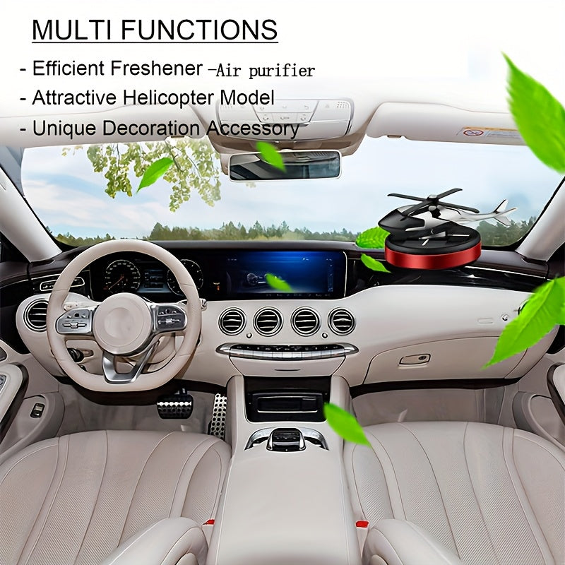 Solar Car Air Freshener Helicopter Model Solar Air Purifier Fragrance Diffuser