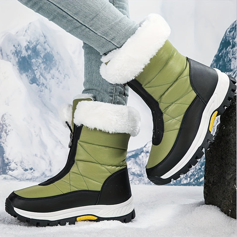 Women's Mid-Calf Winter Boots With Warmth Insulation Plush Lining