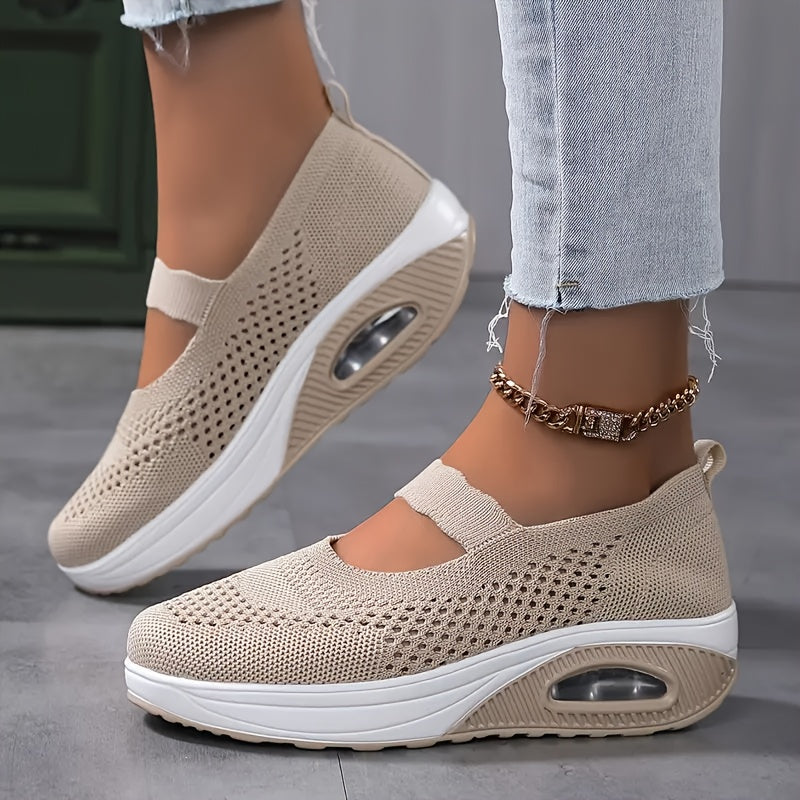 Women's Mesh Slip-On Sneakers, Breathable Casual Shoes, Comfortable Fit