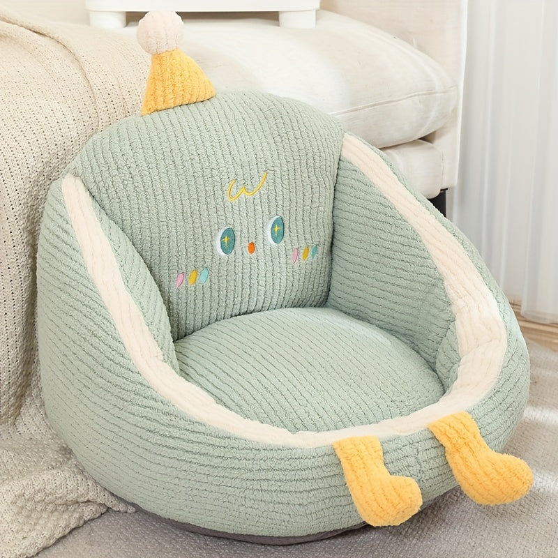 Round Polyester Cushion for Full Body Support, Machine Washable Pink Gaming Seat Pad