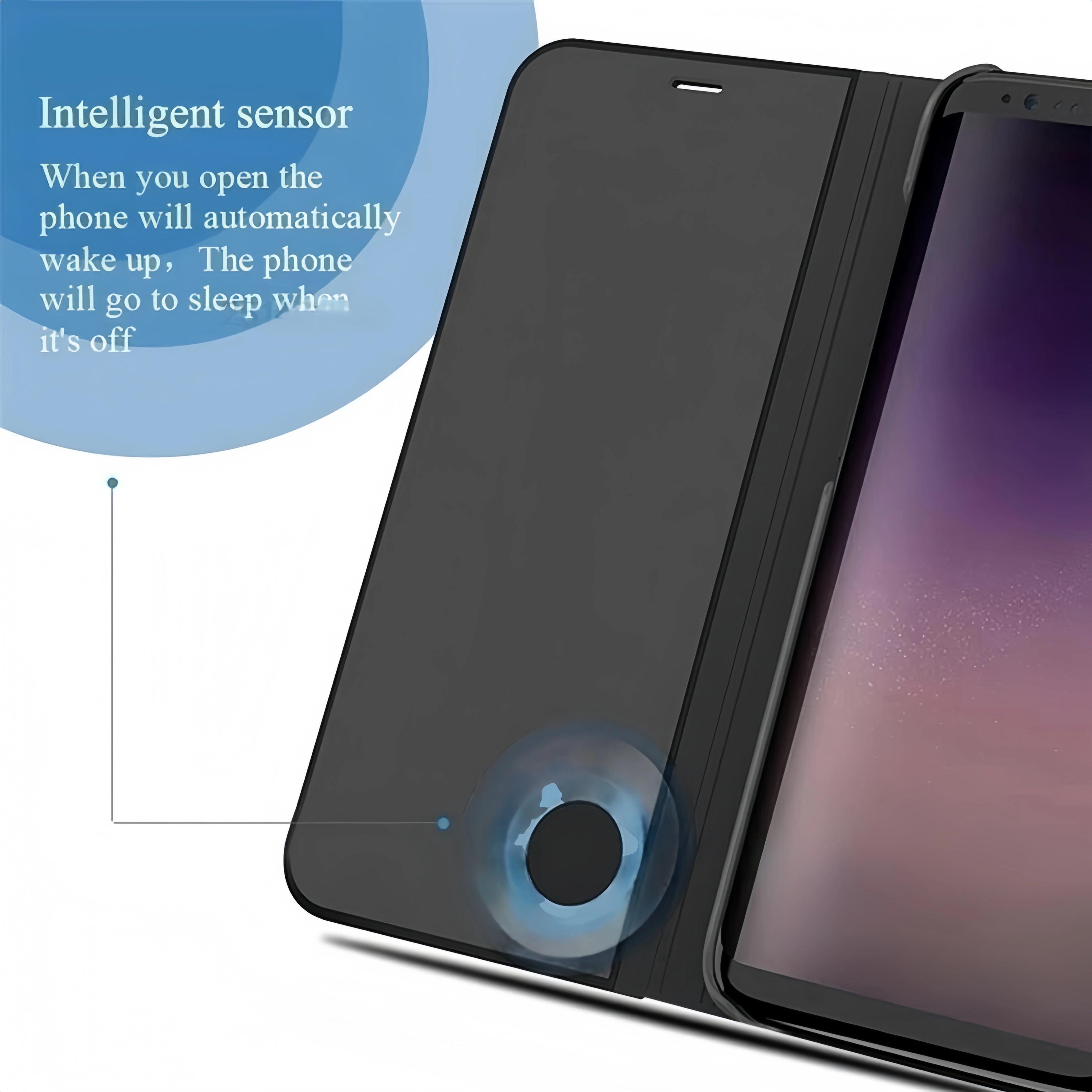 Samsung Galaxy S25 S24 Ultra Plus FE Clear View Magnetic Flip Stand Phone Case TPU