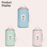 Portable Milk Warmer Bag Insulated Bottle Cover USB Charging Faux Leather Fits All Sizes Pink Green Blue