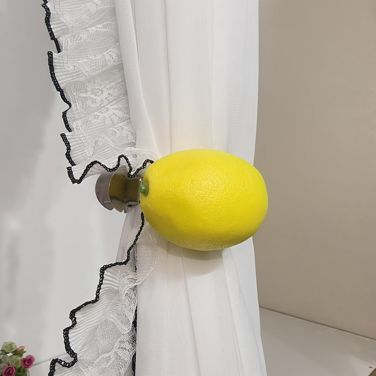 Lemon Curtain Clip Punch-Free Kitchen Door Holdback Home Decor 1pc