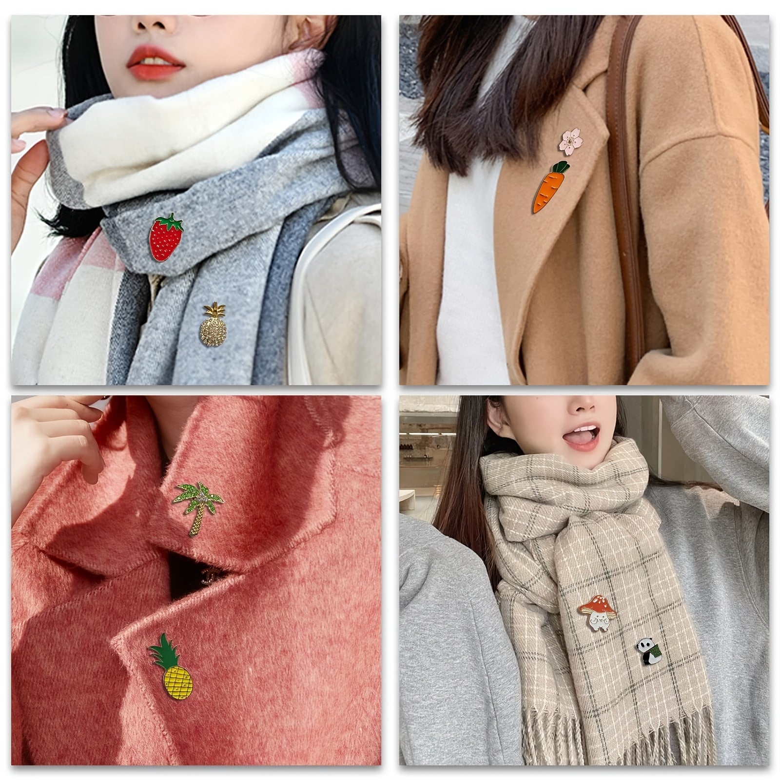 Set of 10 Mini Cartoon Enamel Pins for Bags and Clothing Irregular Shapes Assorted