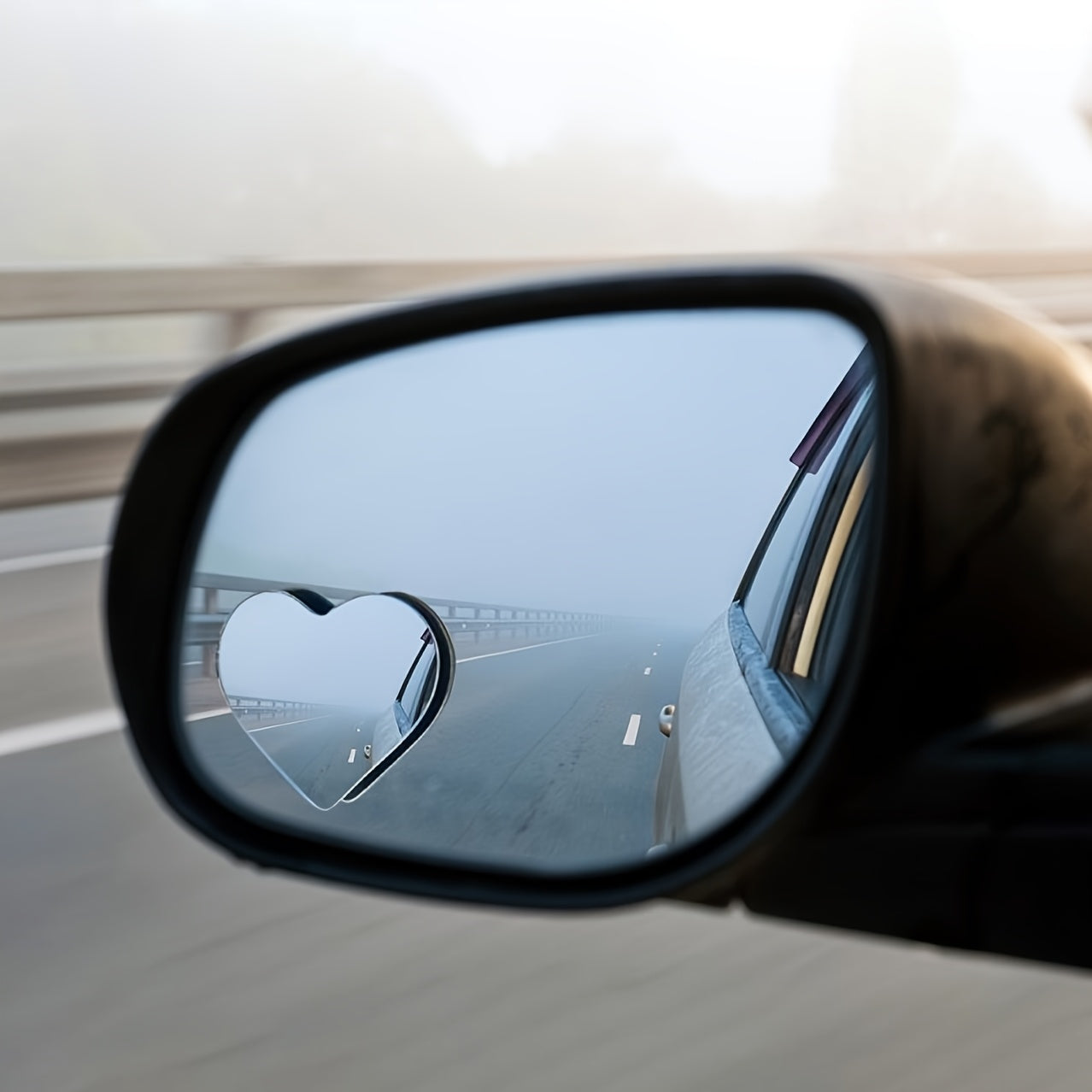 Pair Heart-Shaped Car Blind Spot Mirrors 360° Wide Angle Convex Rearview