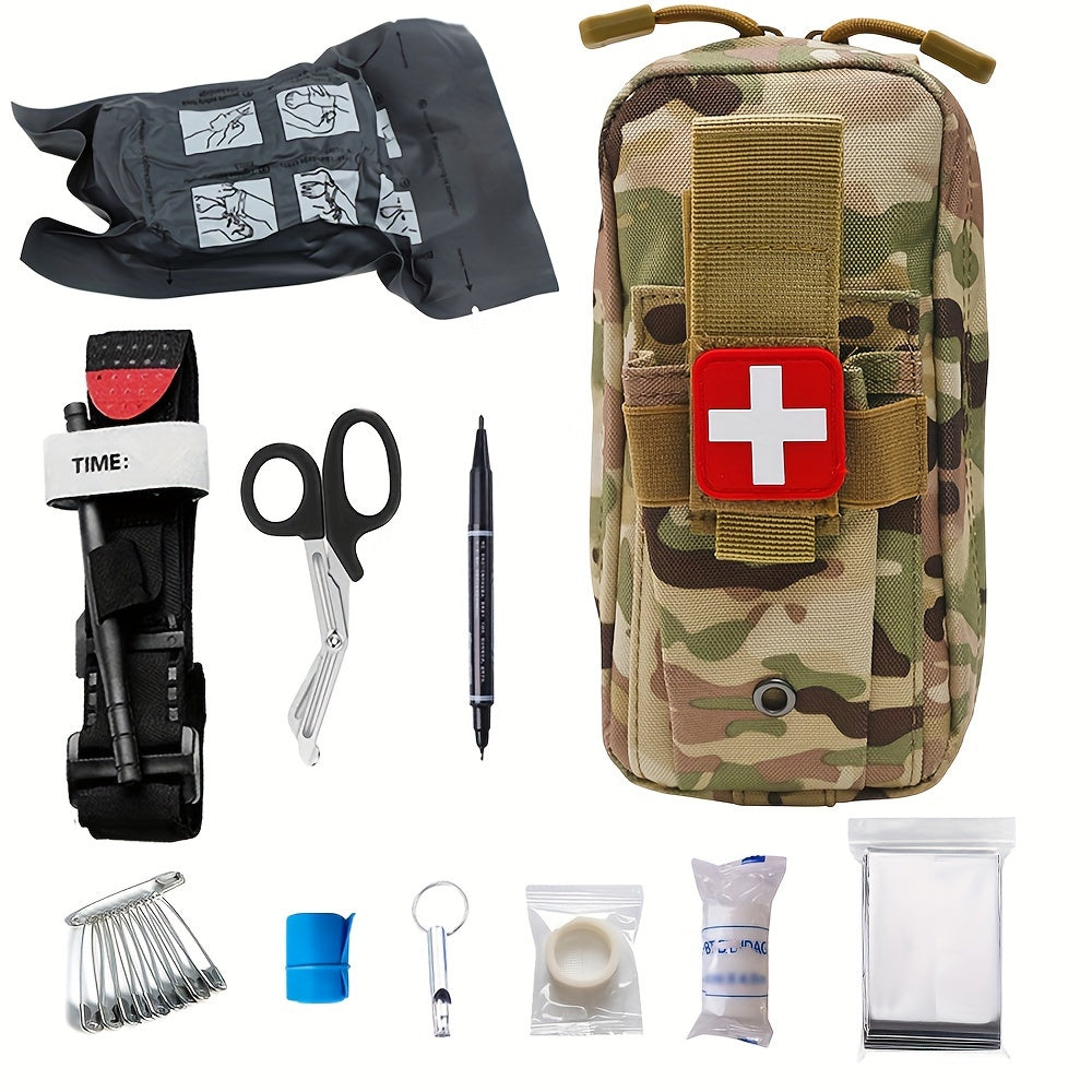 Outdoor Emergency First Aid Kit with Medical Bag and Camping Supplies