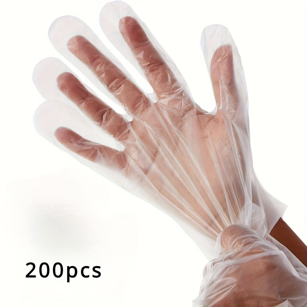 200 Disposable Waterproof Plastic Gloves for Cooking Food Prep and Kitchen Use