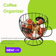 Scandinavian Style Iron Coffee Capsule Storage Rack for Kitchen Pantry Office