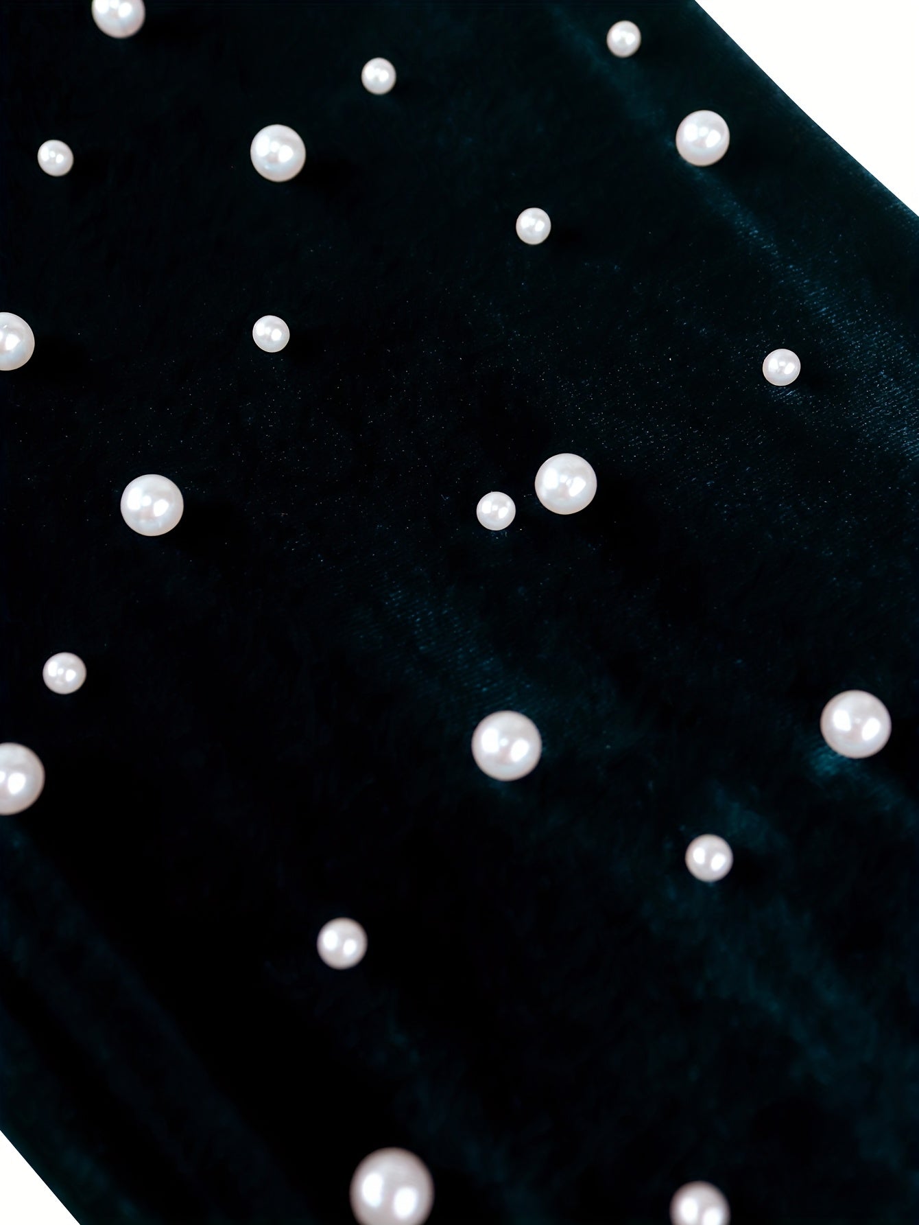 Women's Navy Blue Beaded Long Sleeve Cocktail Dress Slim Fit Bodycon Midi