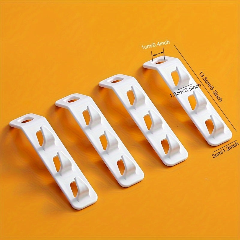 4-Piece Heavy Duty Plastic Hanger Set with 3 Hooks for Clothes Storage