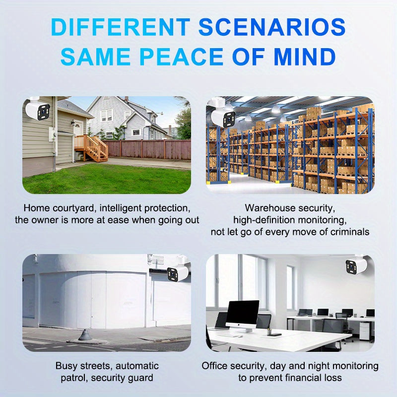 Wireless Security Camera with Night Vision Two-Way Audio PTZ Infrared White LED