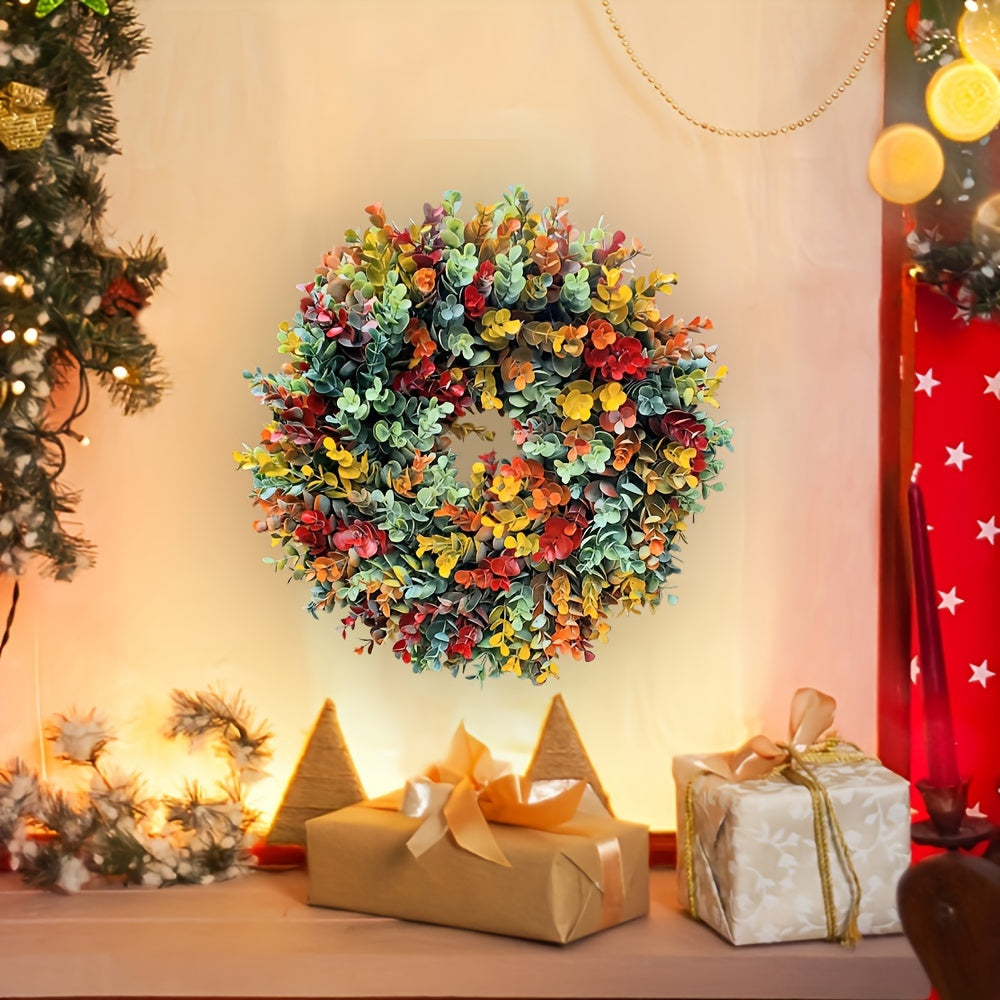 Christmas Wreath Wall Decal 29.97cm Self-Adhesive PVC Holiday Decor