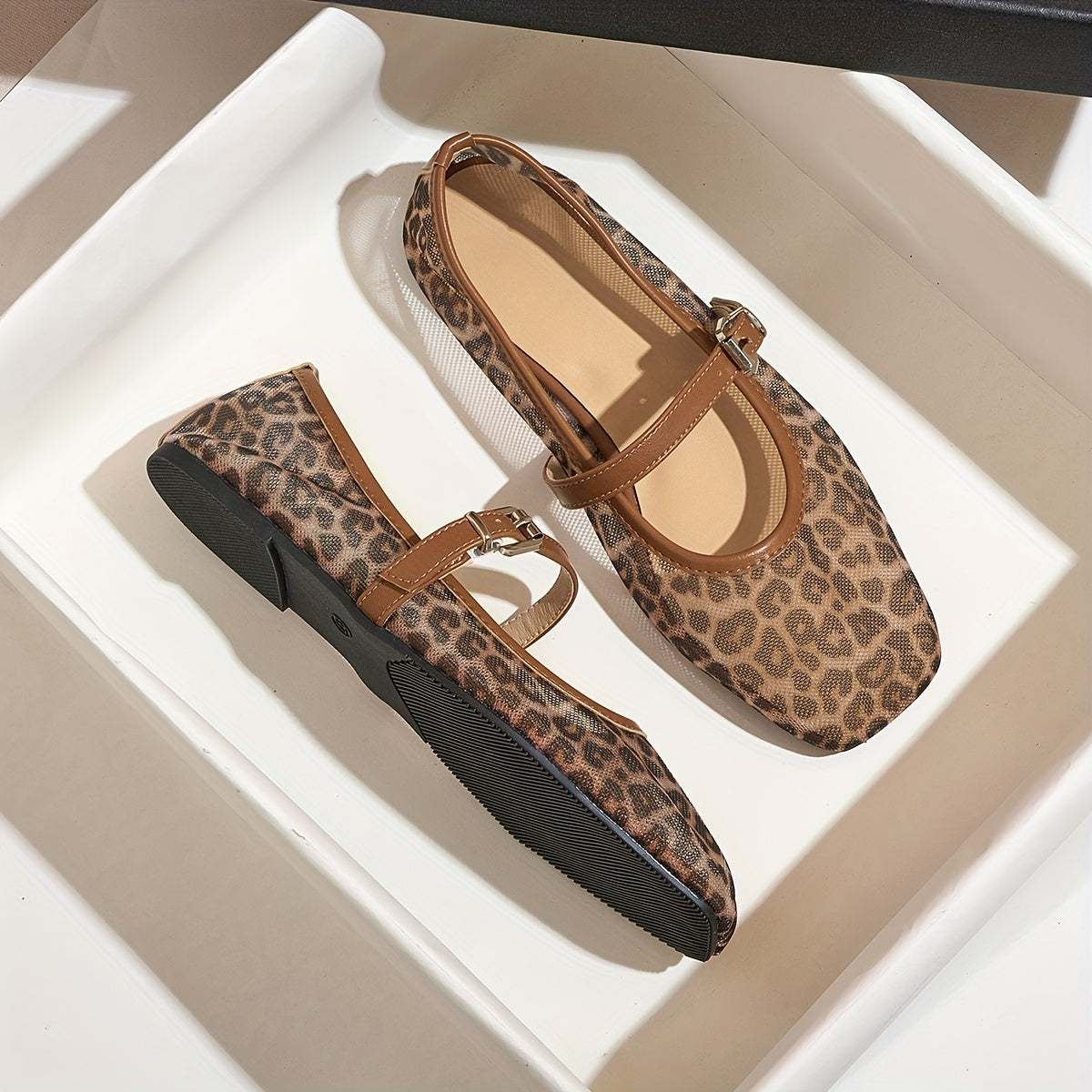 Женские балетки с леопардовым принтом, дышащая сетка, обувь на slip-on