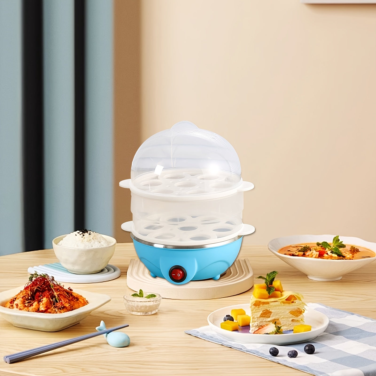 220V Elektrik Tuxum Qovurish Mashinasi, Avtomatik Quvvatni O'chirish va Ko'p Funktsiyali Rostdan Yasalgan Isitgich Plitasi bilan, Uy va Yotoqxona uchun. Anti-Qaynatish Dizayni, Shaffof Qopqoq bilan. Pishirish uchun ideal