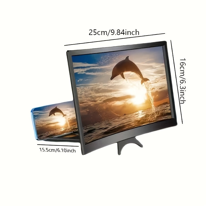 Изогнутый держатель для телефона с регулируемым углом просмотра и увеличителем HD-экрана