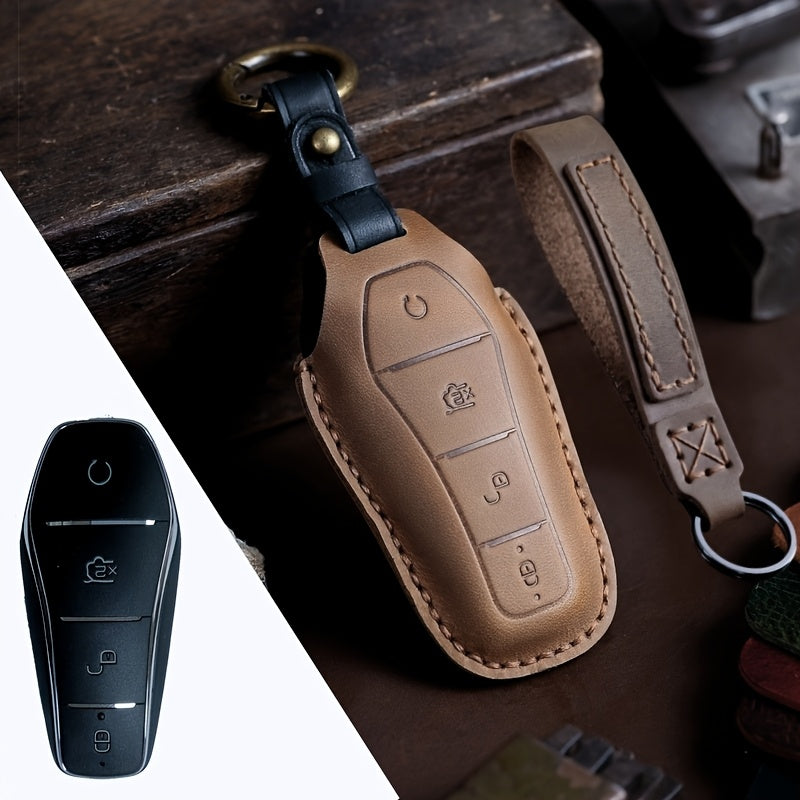 Unisex Leather Car Key Fob Cover Custom Fit Scratch-Resistant Protection