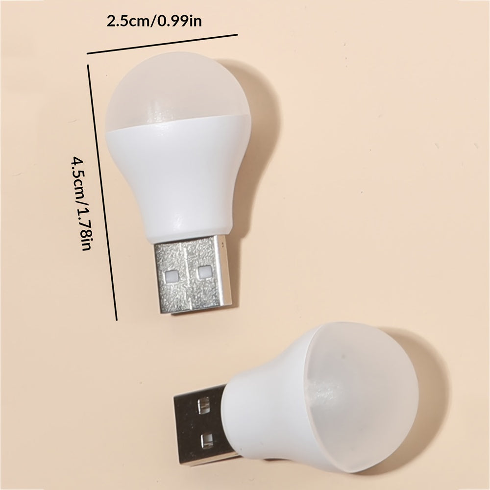 Mini USB Night Light Set of 2 3 5 or 10 White Warm Light Portable Reading Lamp