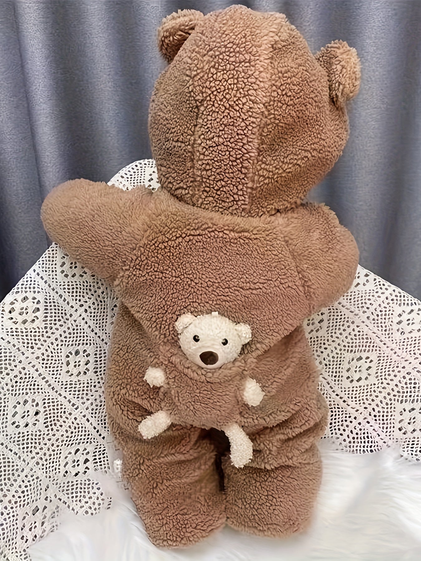 Newborn Baby Bear Hoodie Jumpsuit Flannel Fall Winter Cozy Infant Clothing