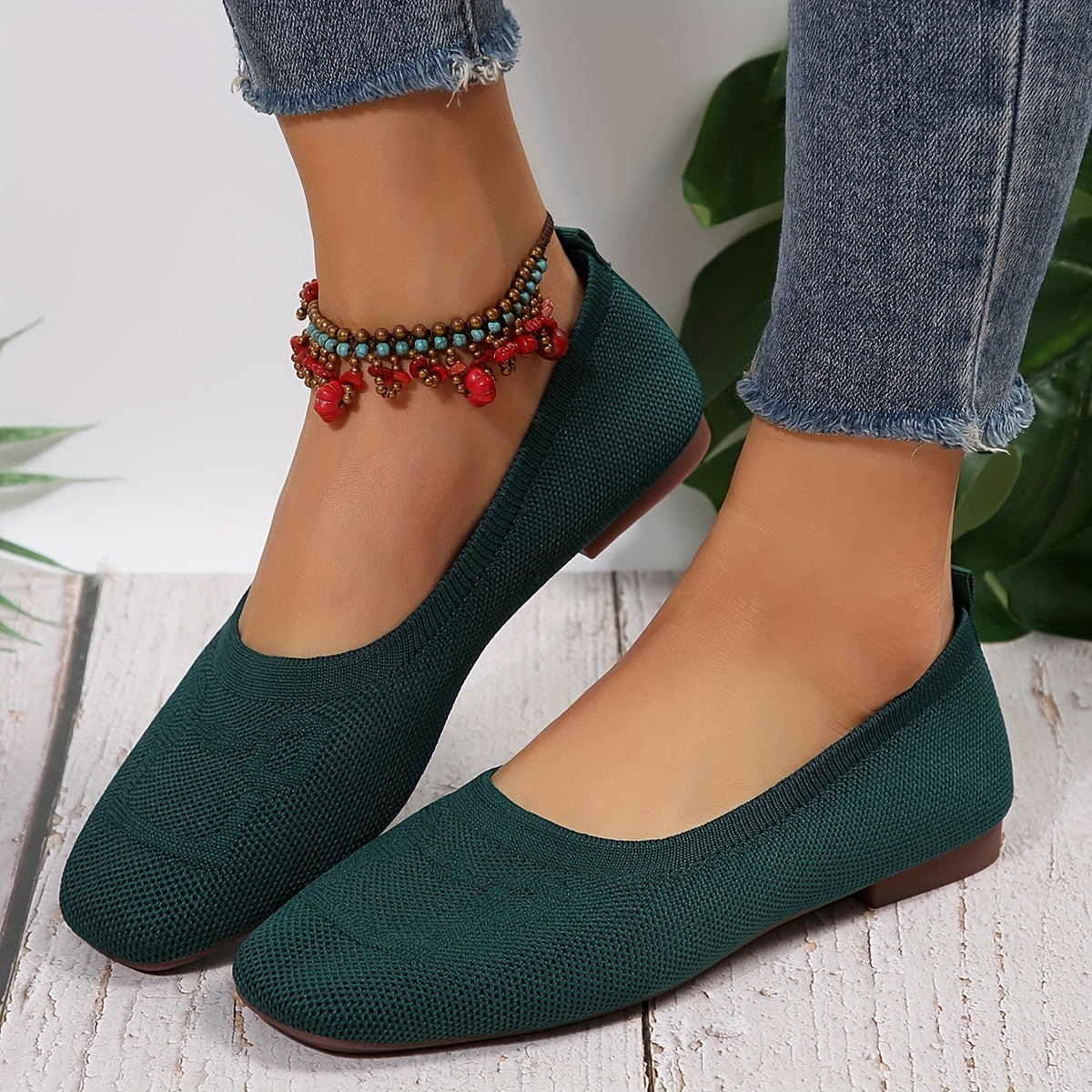 Zapatos planos casuales para mujer con suela ligera, transpirable y de TPR