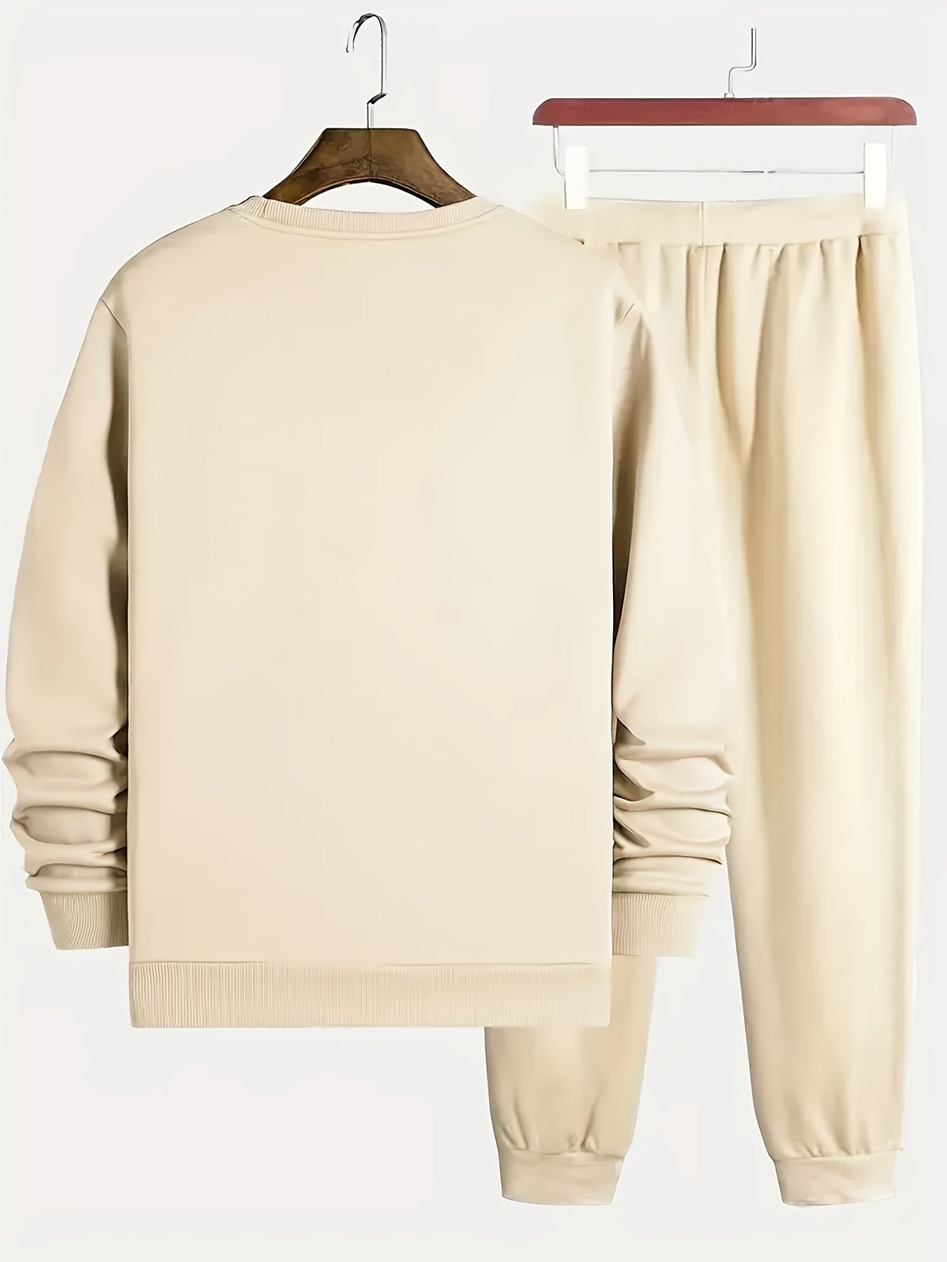 Men's Athletic Set Long Sleeve Crewneck Top and Joggers Polyester Casual Autumn Running